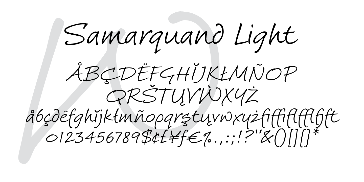Ejemplo de fuente Samarquand Light